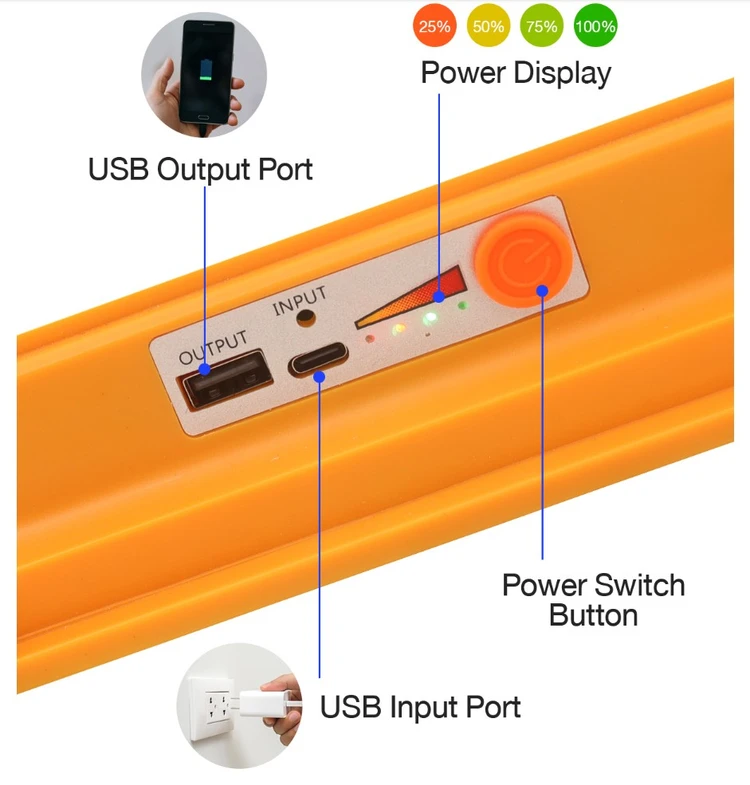 پروژکتور خورشیدی پاوربانک‌دار Eco Power | نور قویشارژ موبایل بسته ۳۰عددی