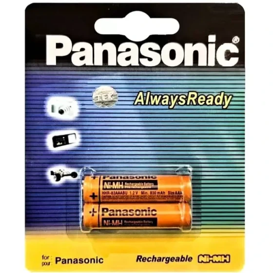 باتری نیم قلمی شارژی پاناسونیک مدل 830 ظرفیت ۲ عدد